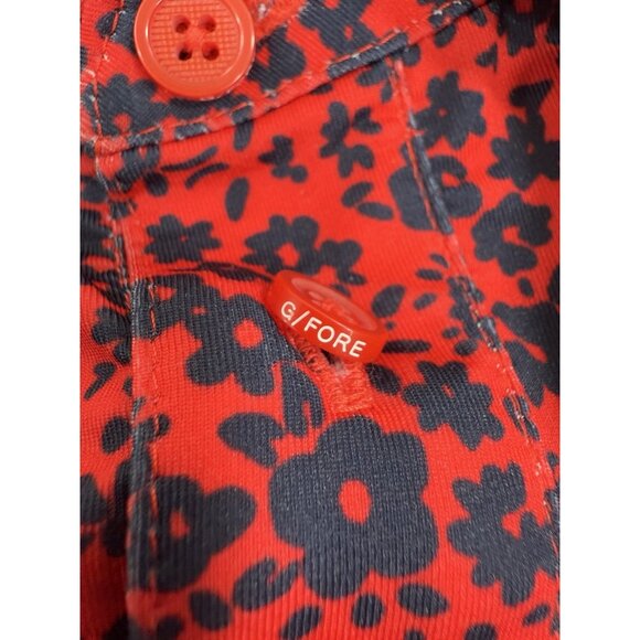 G/Fore Mens Golf Polo Size XL Tech Jersey Performance Mini Floral Red Navy - Picture 6 of 10